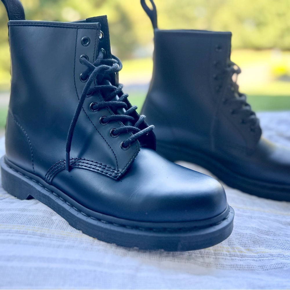Doc Martens Black Mono Boots -10 US Ladies/9 US Men/42 EU -Practically Brand New